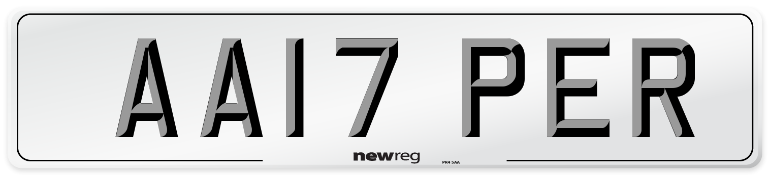 AA17 PER Number Plate from New Reg